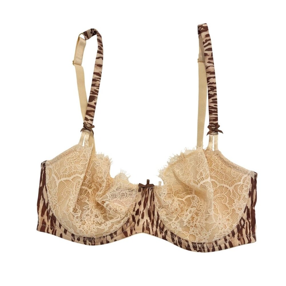 Victoria's‎ Secret Push Up Without Padding Nude Lace Bra Lightly Lined Size 32DD